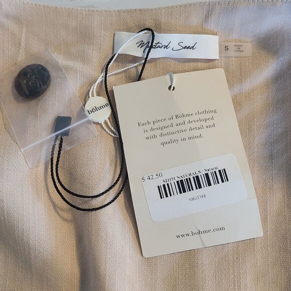 Mustard Seed 3 Button Vest NEW Small Cream Layering Preppy Acadamia Staple - Picture 4 of 7